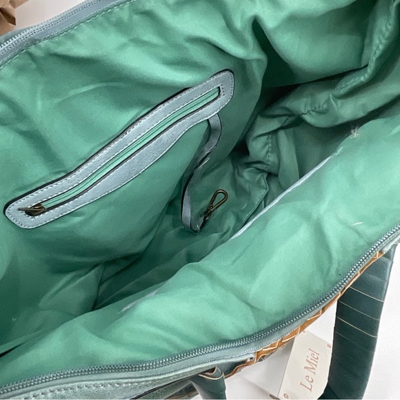 Le Miel Vegan Leather Purse NWT Aged Turquoise Color - Picture 13 of 16